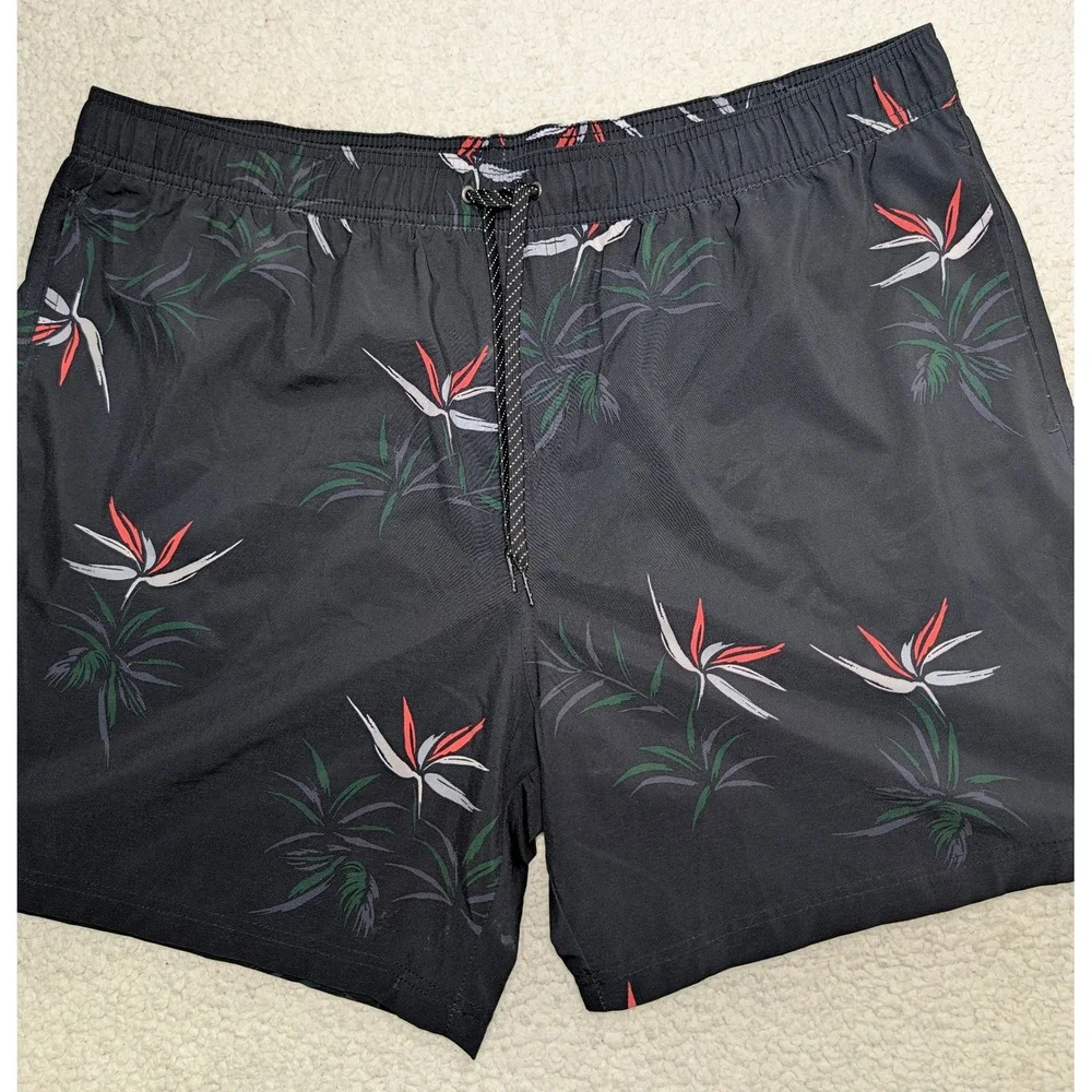 Quiksilver Mens Board Shorts Floral Bird of Paradise Black XXL